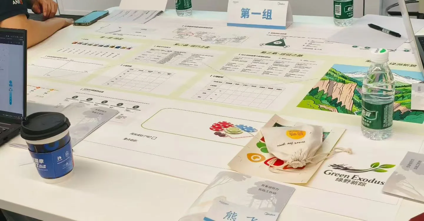 Green Exodus simulation materials during a workshop